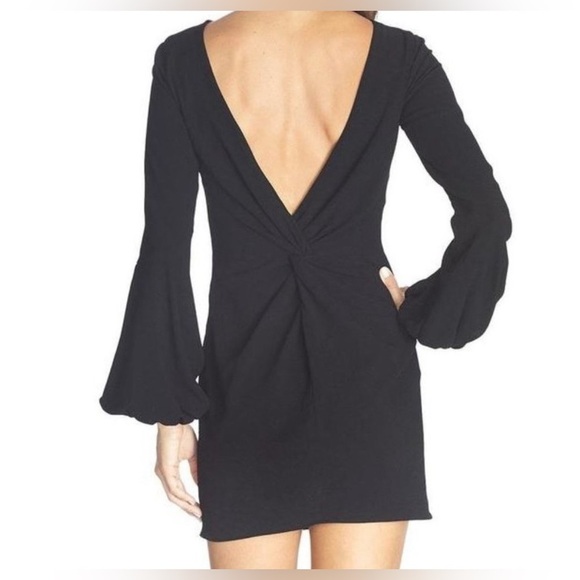 Dress the Population Mackenzie Back Twist Mini Dress Little Black Dress Small - Picture 4 of 11